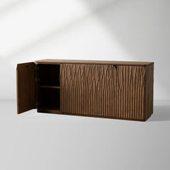 Norris Wood Sideboard Modern Buffet Table with Fiberglass Base Living Room Entryways Cabinet