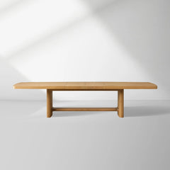 Redding Extending Dining Table in Oak Wood with Two Self-Storing Leaves