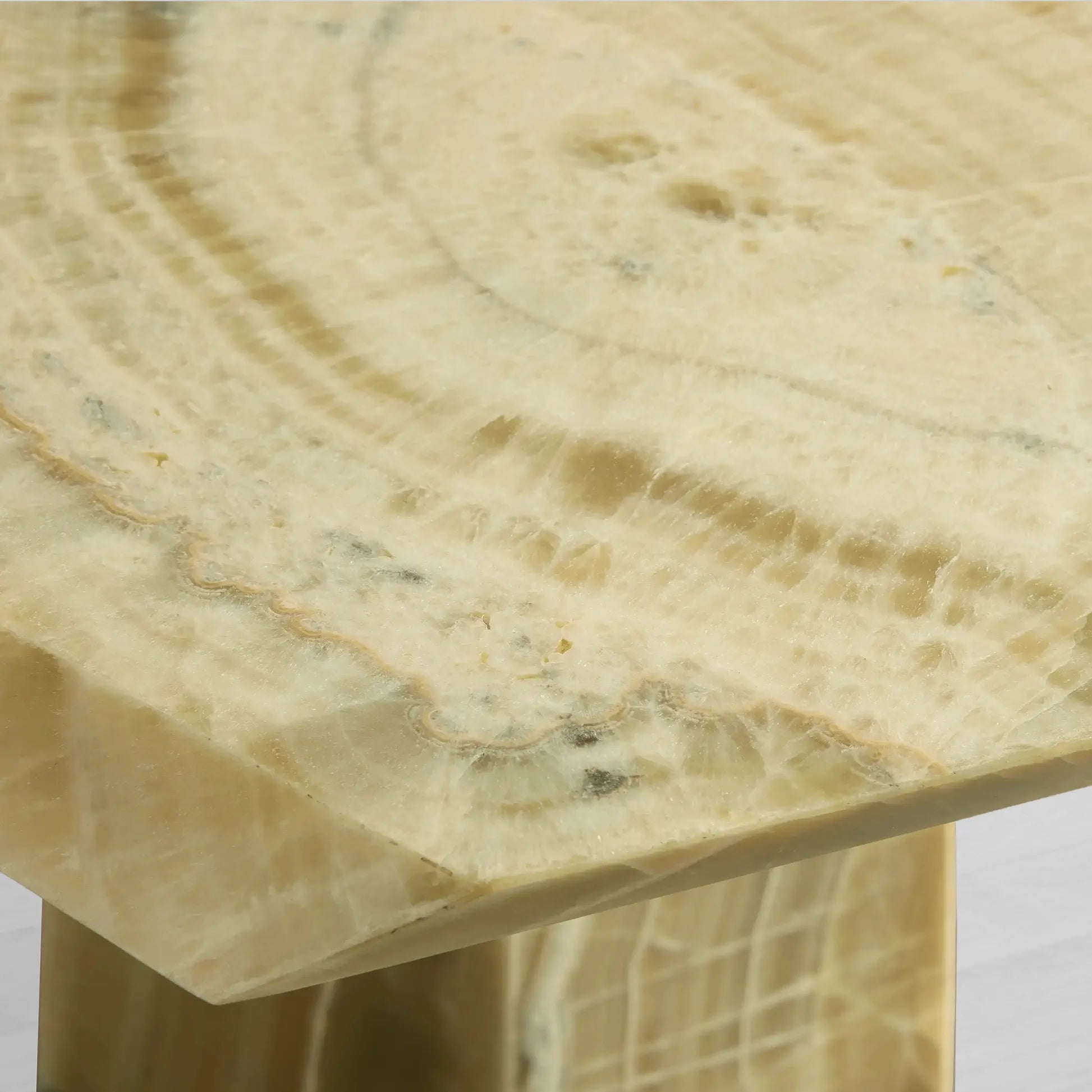 Zyra Solid Green Onyx Dining Table Solid Stone Dining Table