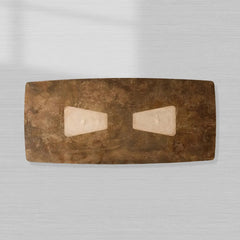 Marea Guanacaste Wood Rectangle Dining Table in Oxidized Aluminum