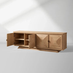 Pelham Indonesia Distressed Sideboard Wood Buffet Table Wood Living Room Entryways TV Cabinet