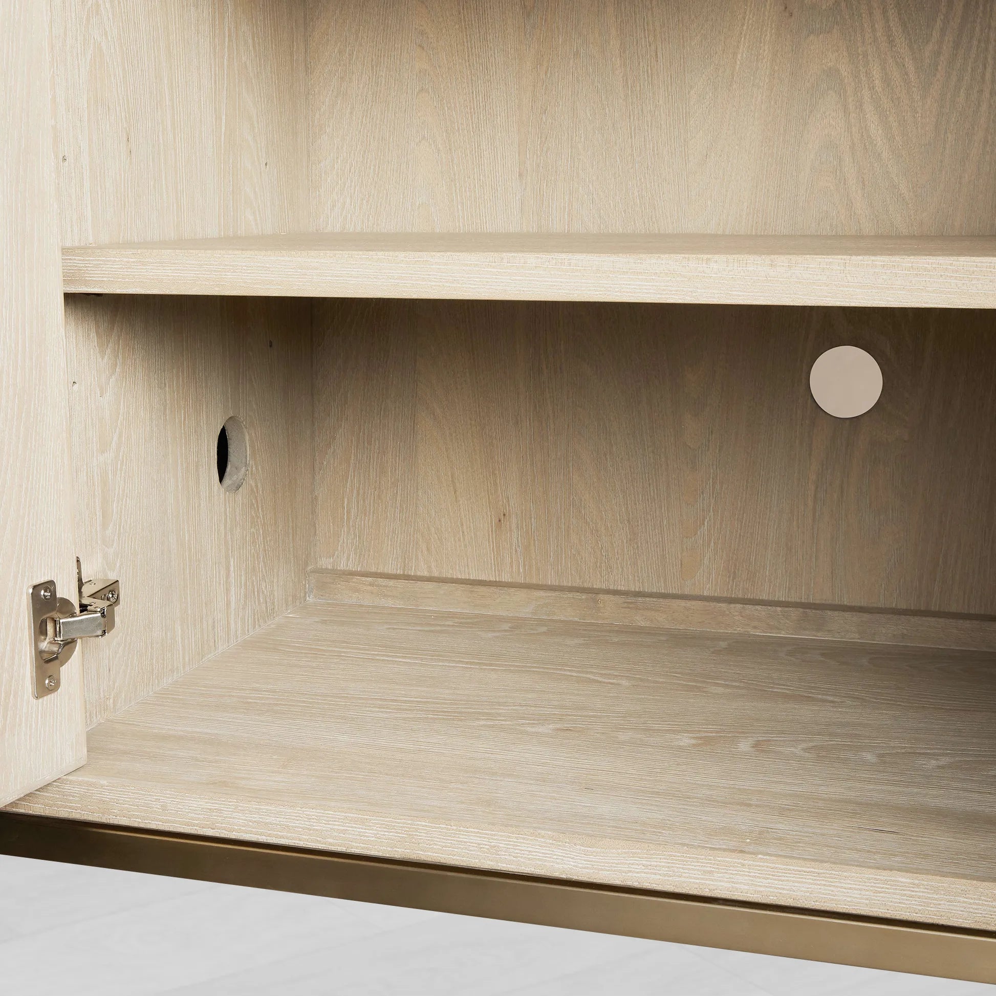 Malone Reconstituted Leather Sideboard Wood Buffet Table Living Room Entryways Cabinet