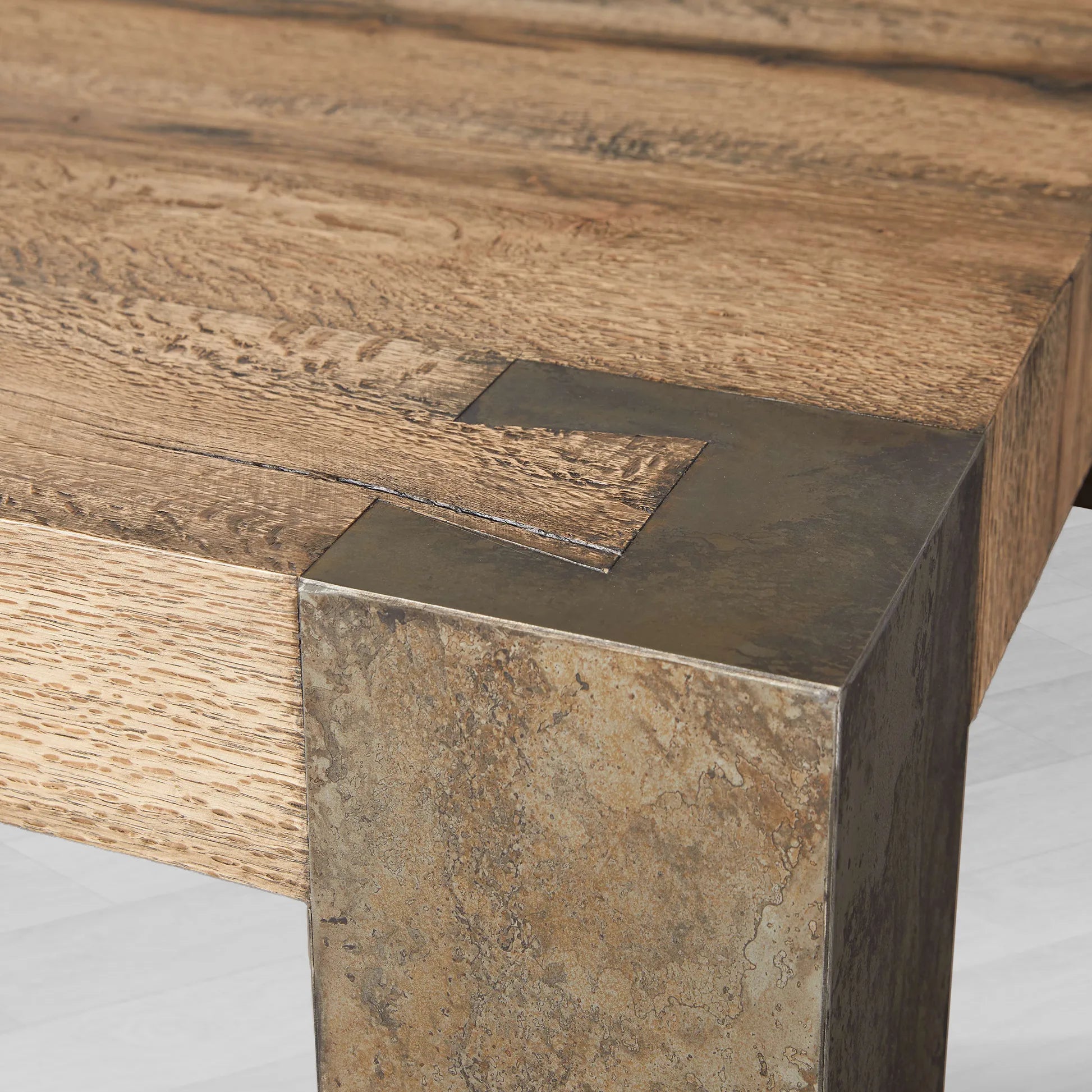 Telluride Square Oak Coffee Table Wood Cocktail Table Living Room Center Tea Table Vintage Cocktail Table