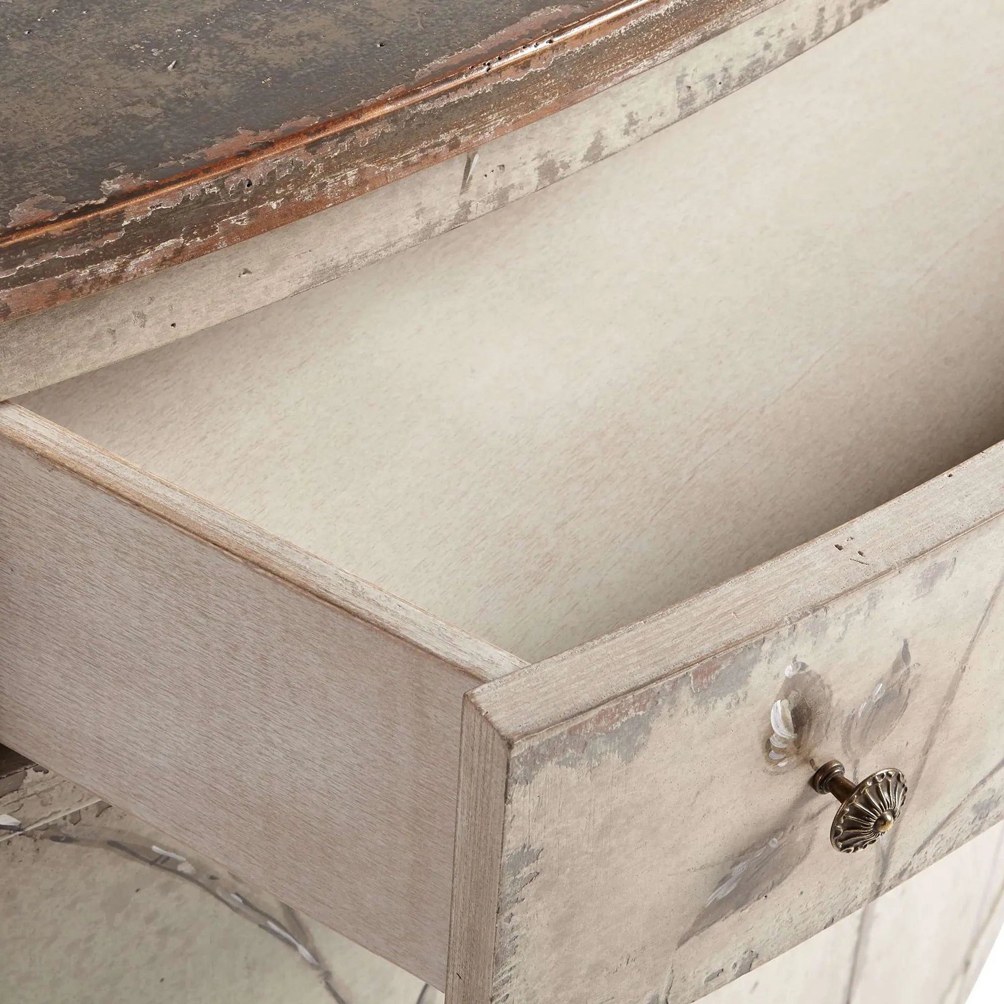 Sofia Bell'Arte Demilune Buffet Cabinet Bird Motif Sideboard Wood Living Room Entryways Cabinet