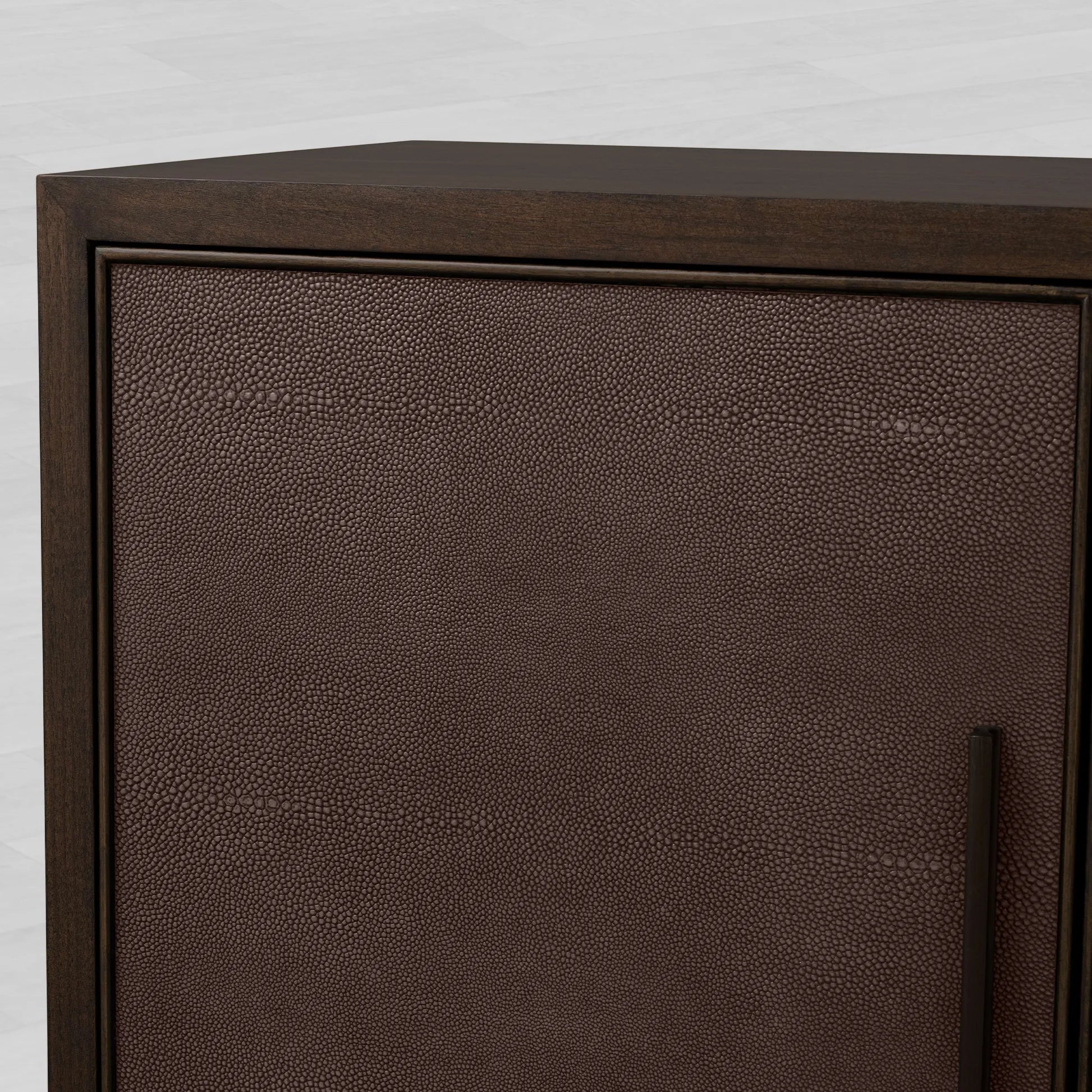 Malone Reconstituted Leather Sideboard Wood Buffet Table Living Room Entryways Cabinet