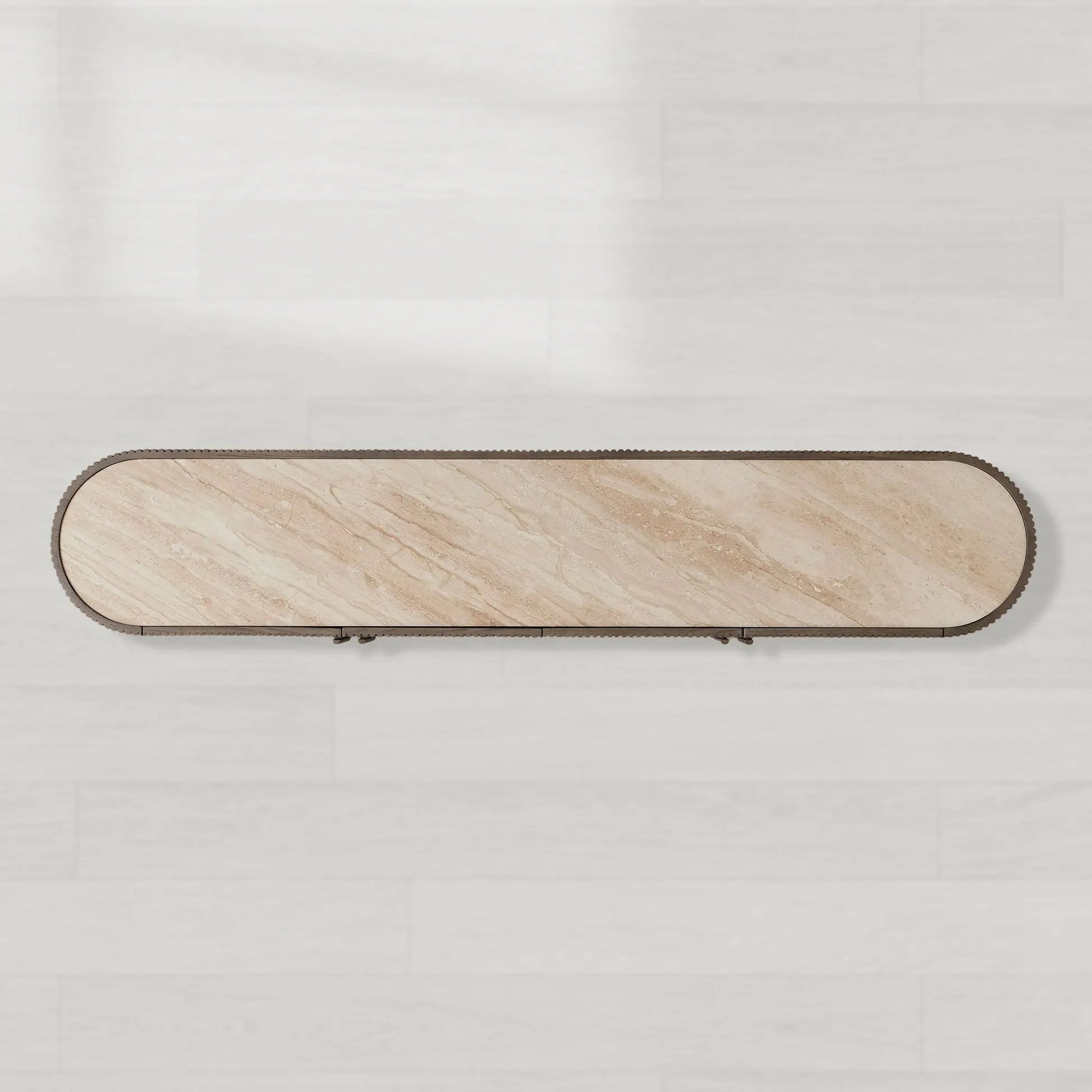 Astor Entryways Storage Sideboard Marble top Cabinet Oak Wood TV Stand Unit