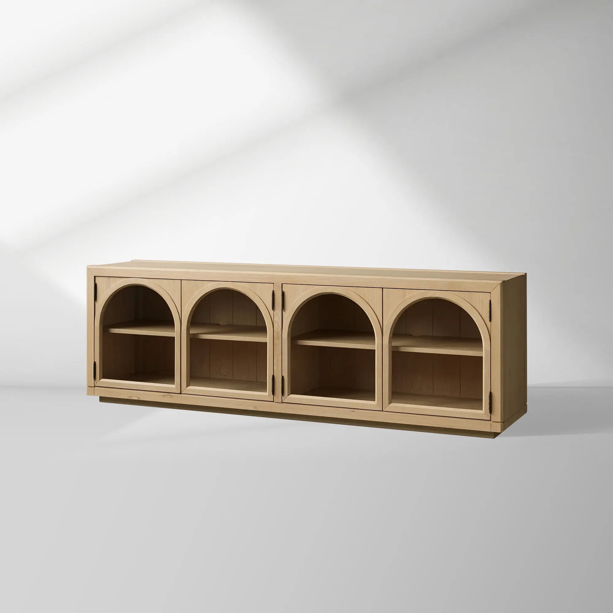 Hattie TV Stand Cabinet Oak Media Console Wood Sideboard Modern television Storage Side Unit