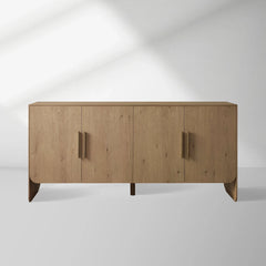 Felton Media Console Oak TV Stand Side Cabinet Television Storage Unit Wood Sideboard