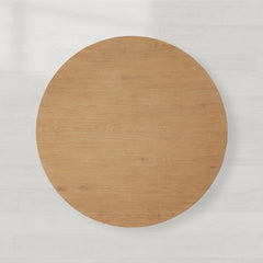 Felton Oak Wood Round Coffee Table Wood Center Tea Table Minimalist Rural Cocktail Table