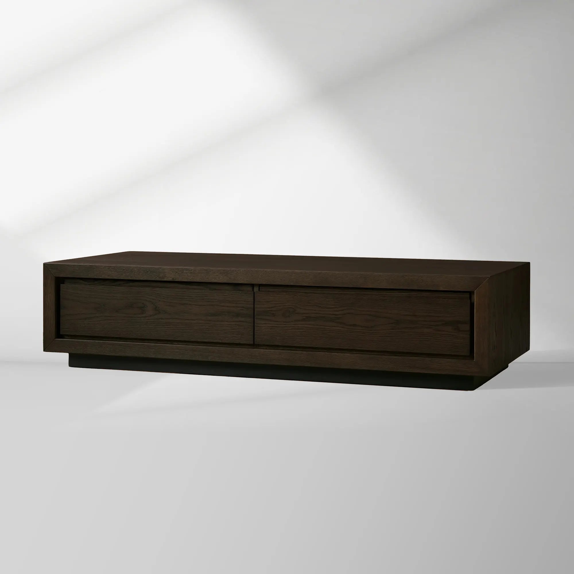 Sullivan Rectangular Storage Coffee Table Wood Center Cocktail Table Oak Tea Table with Drawers