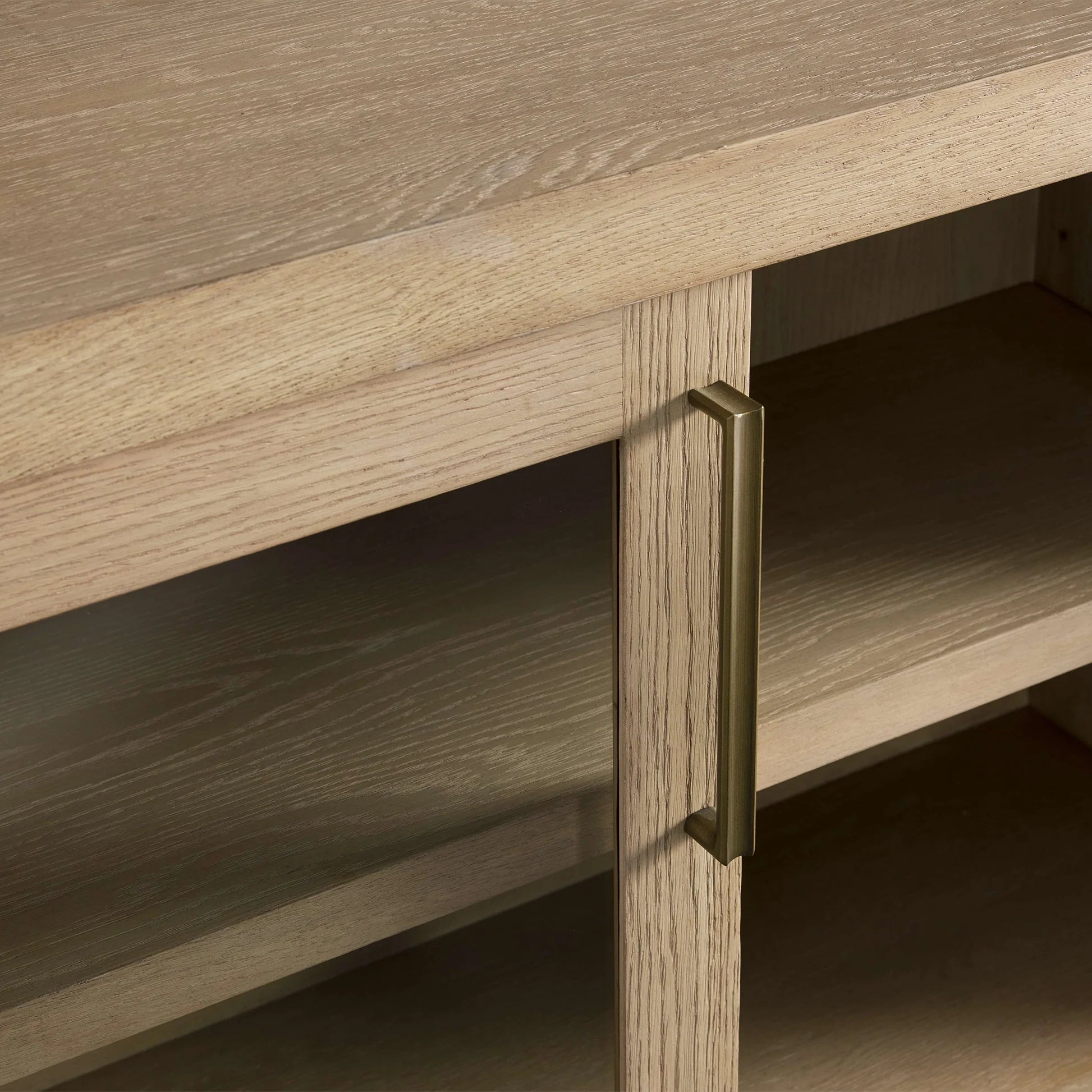 Bodhi Oak Media Console Wood TV Stand Side Cabinet Rustic Television Storage Unit Sideboard