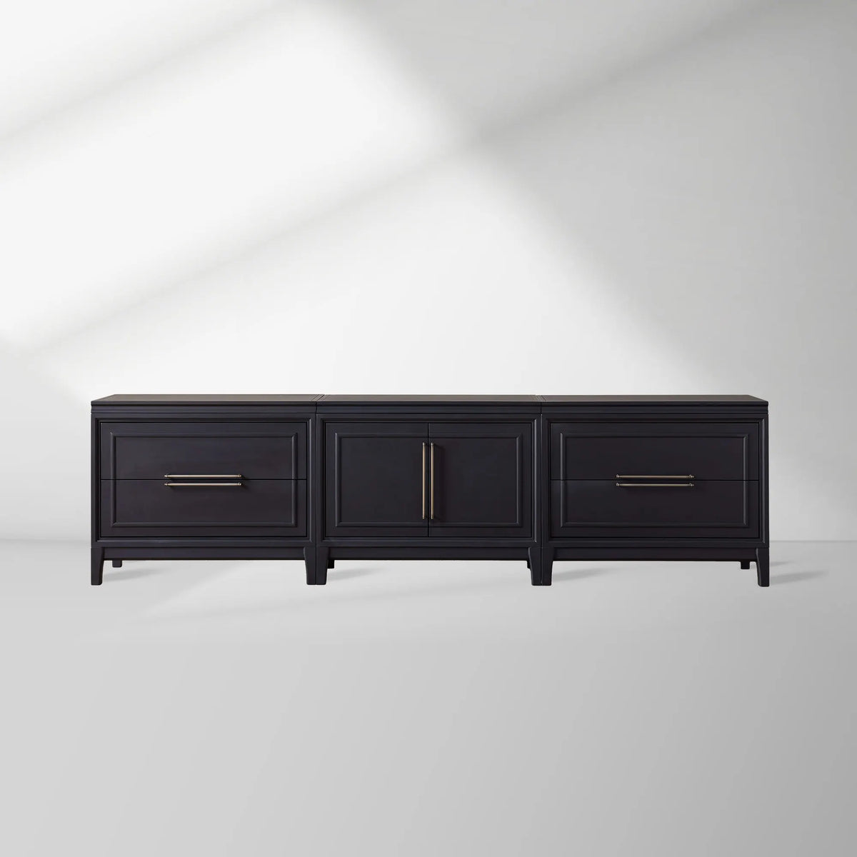 Rowan 4 Drawers TV Stand Unit Wood Entryways Storage Sideboard Cabinet Media Console