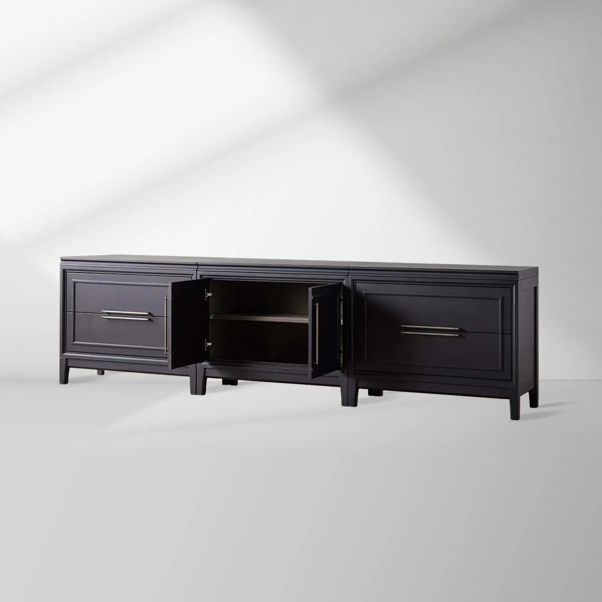 Rowan 4 Drawers TV Stand Unit Wood Entryways Storage Sideboard Cabinet Media Console