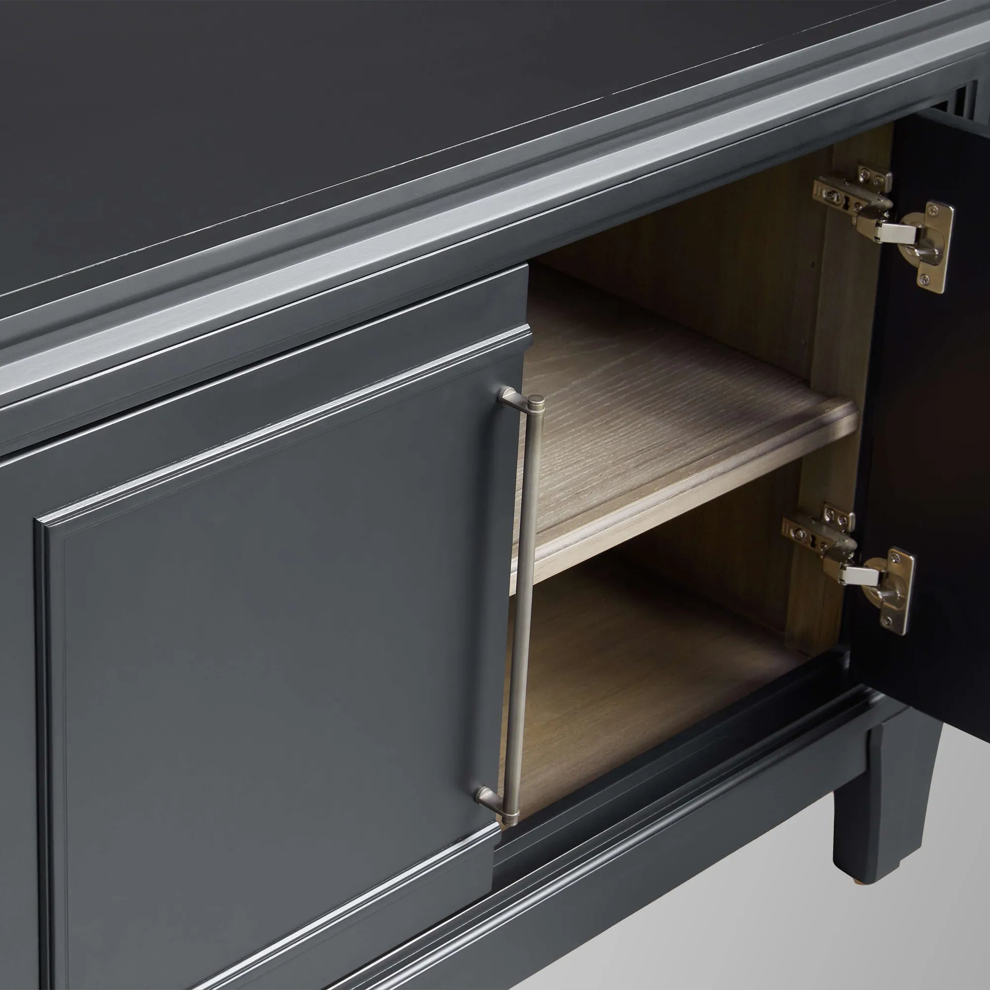 Rowan Modular Wood TV Stand Modern Sideboard Television Storage Unit with Wood Doors Entrance Cabinet