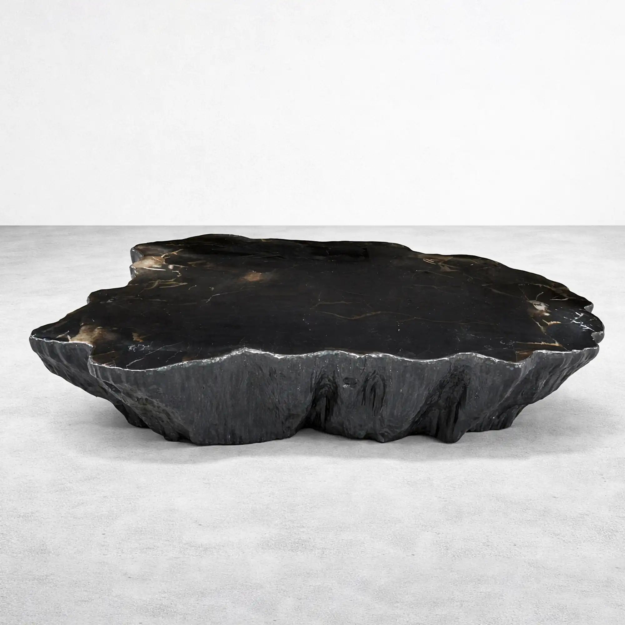 Clayhill Irregular Shape Coffee Table Petrified Wood Cocktail Table Unique Sofa Center Tea Table