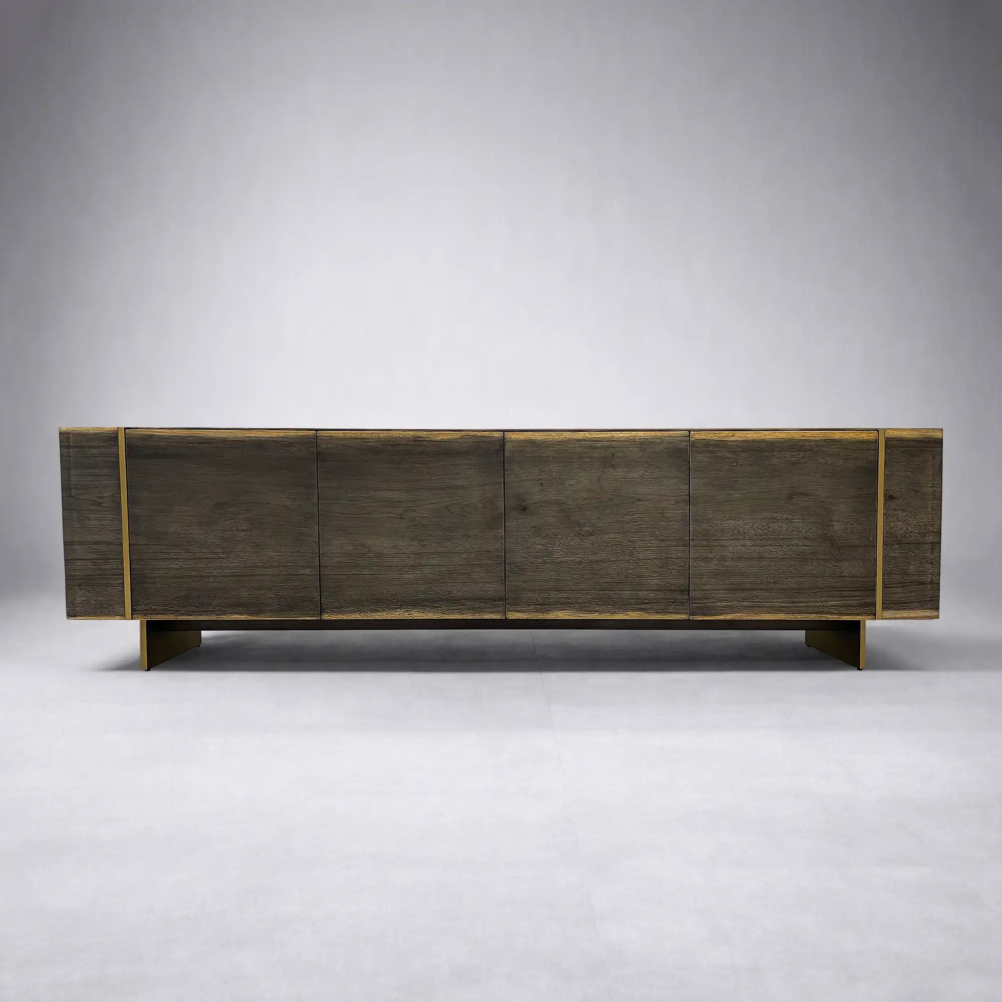 Mihaela Oak Media Console Wood Entertainment Centers Cabinet Retro TV Stands