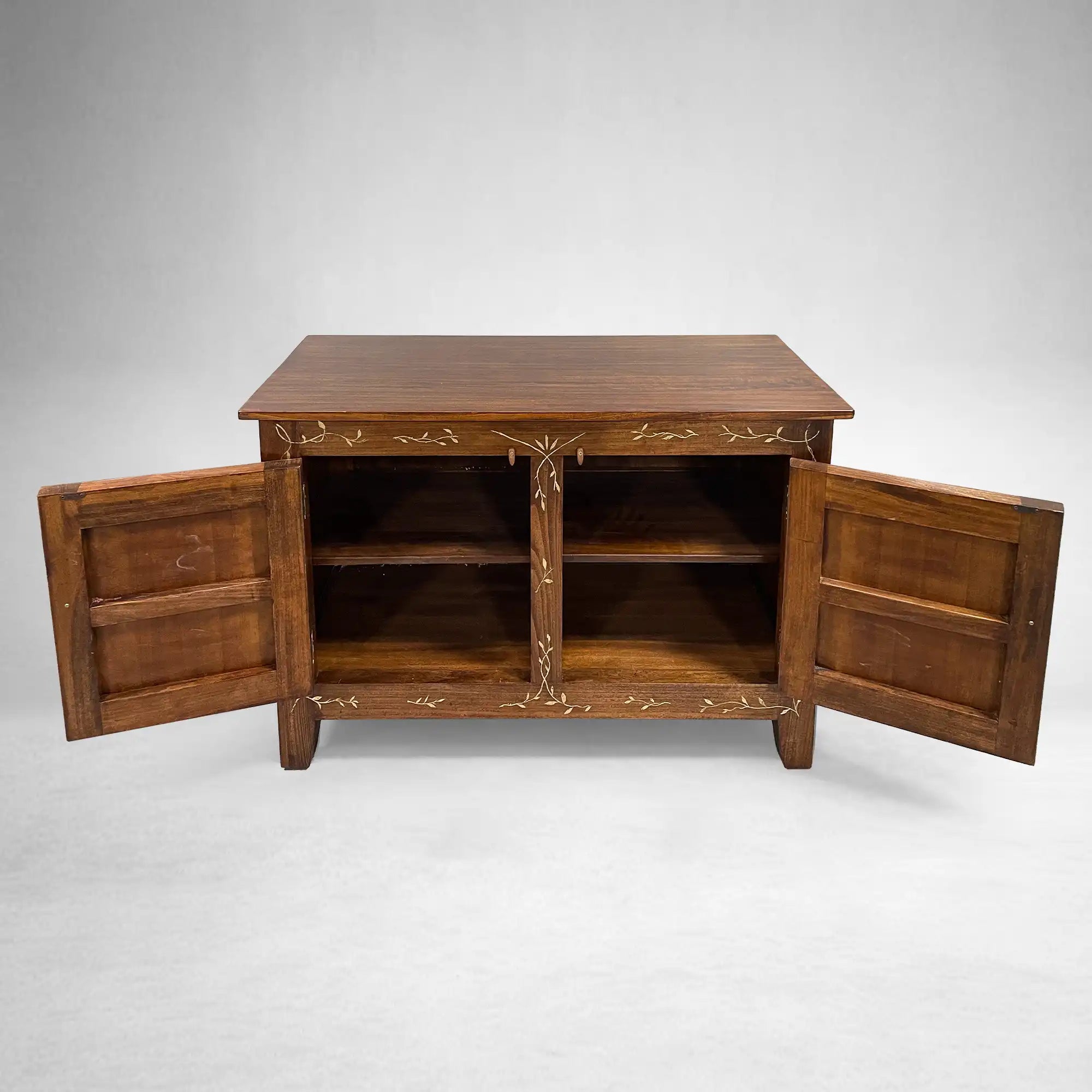 Stefania Hand-Painted Florals Buffet Cabinet Poplar Wood Sideboard Living Room Entryways Cabinet