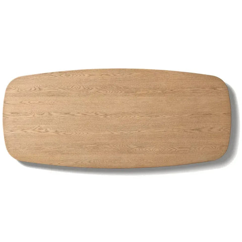 Mulho Pedestal Wood Rectangular Dining Table Oak