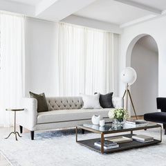 Max Rectangular Glass Coffee Table Faux Shagreen Living Room Center Tea Table