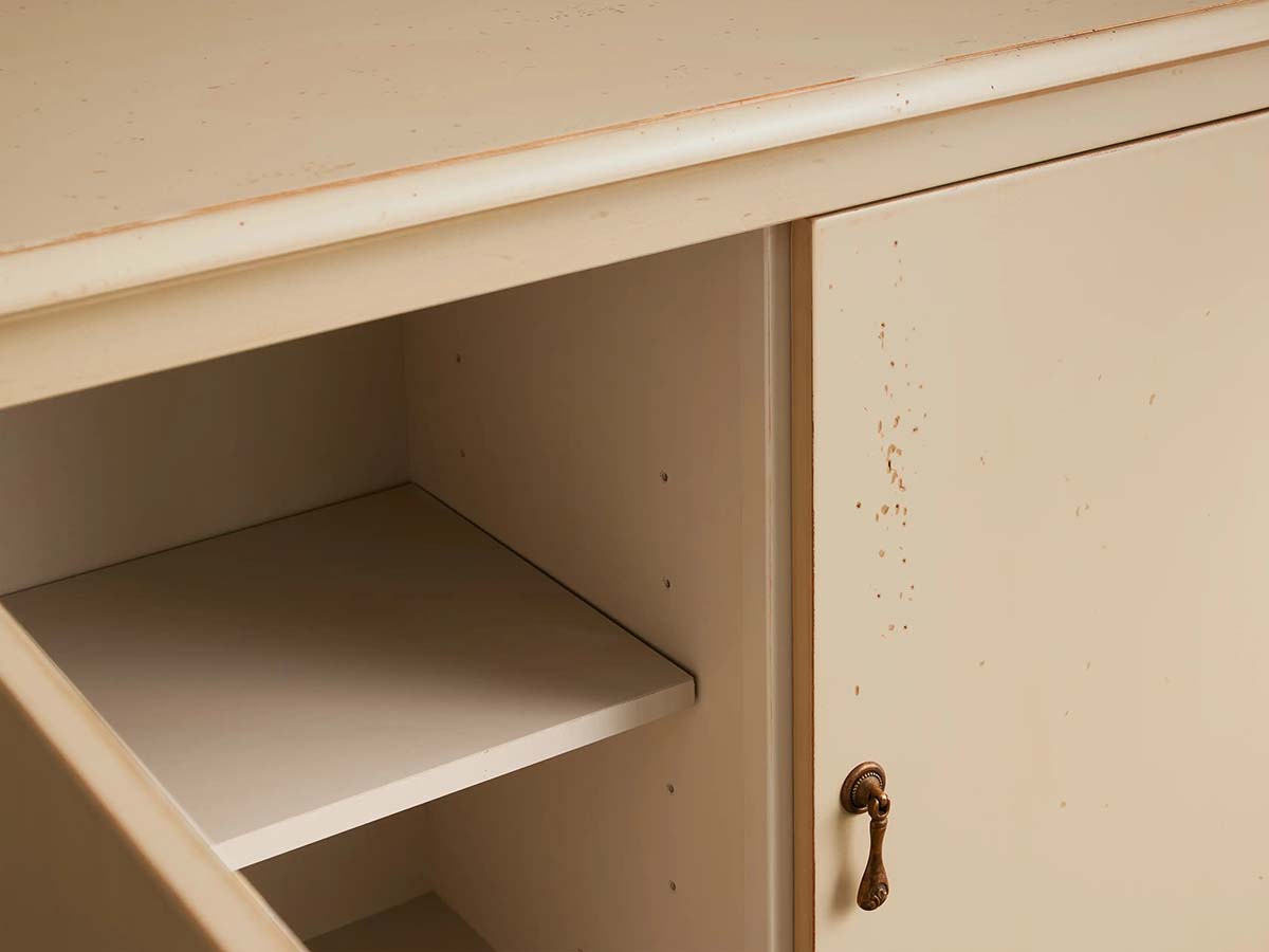 Varzi Hand-Painted Wood Storage Sideboard Antique Buffet Cabinet Tanganika