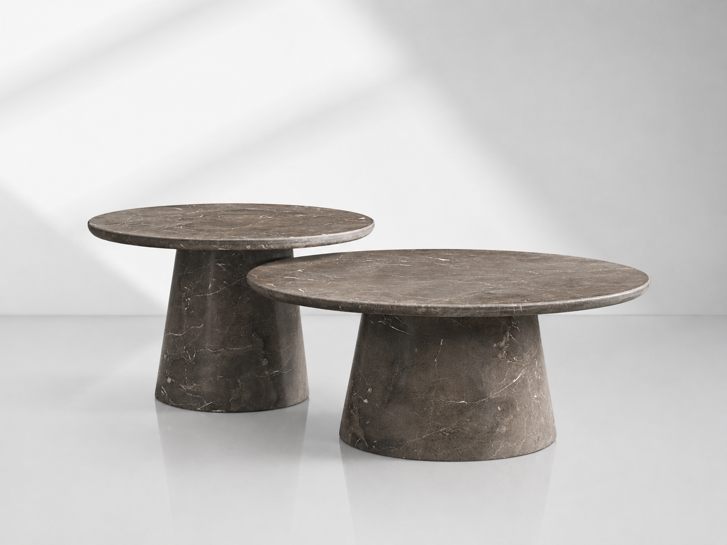Modern Italian Marble Round Coffee Table & Nesting Set