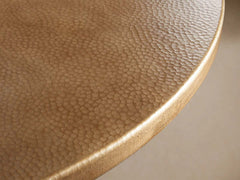 Recycled French Metal Bistro Table Black and Gold Small Dining Table with Cast Iron Wade Base