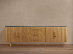 Finnley Sideboard Carrara Marble & Bluestone Top Buffet Cabinet With Drawer