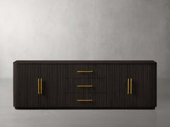 Finnley Reeded Wide-Format Sideboard Wood Buffet Cabinets with 3 Drawers