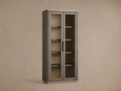 Harrow Tall Display Cabinets with Faux Shagreen Finish