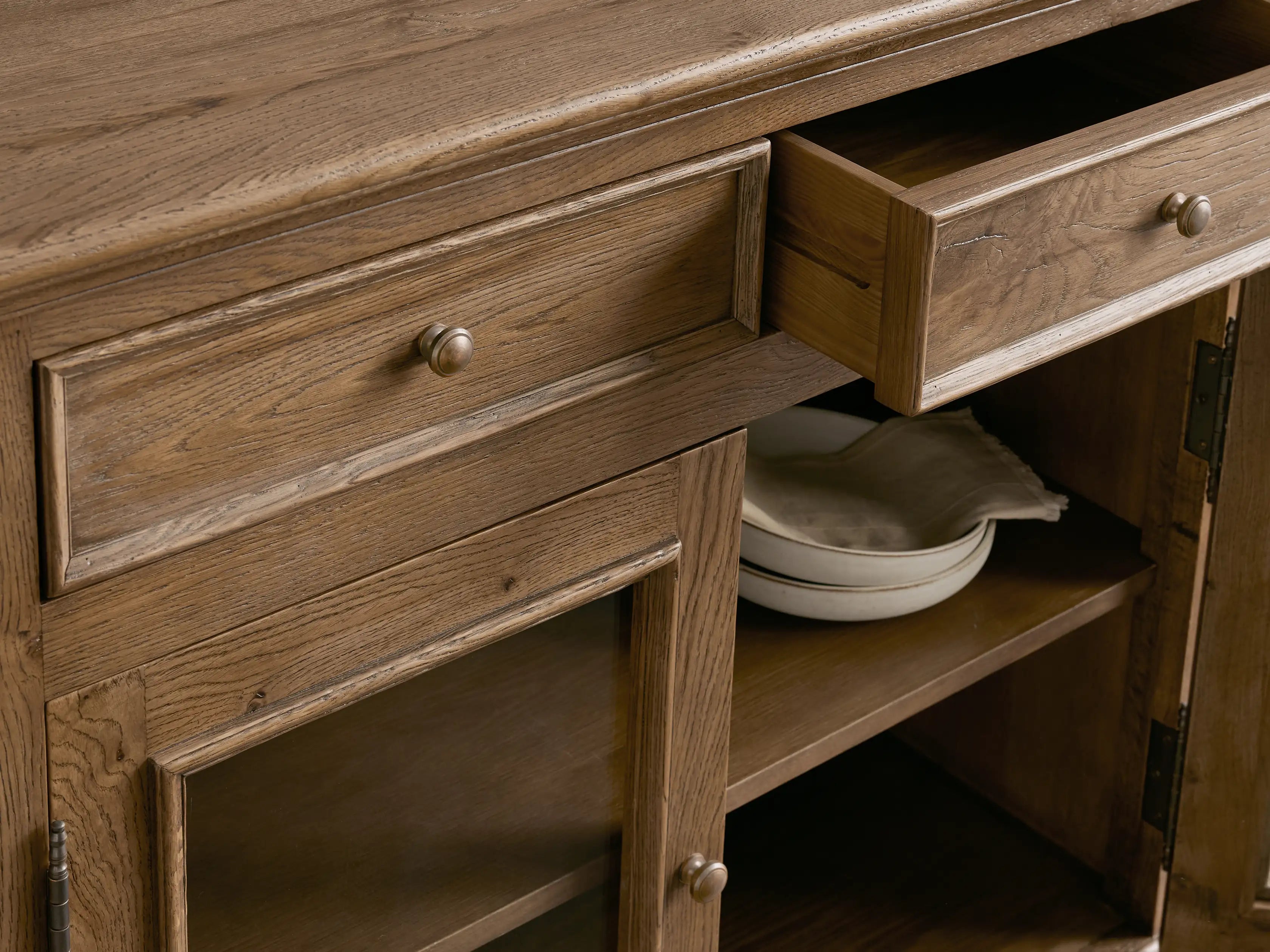 Kensington Reclaimed Glass Buffet Vintage Reclaimed Wood Farmhouse Style