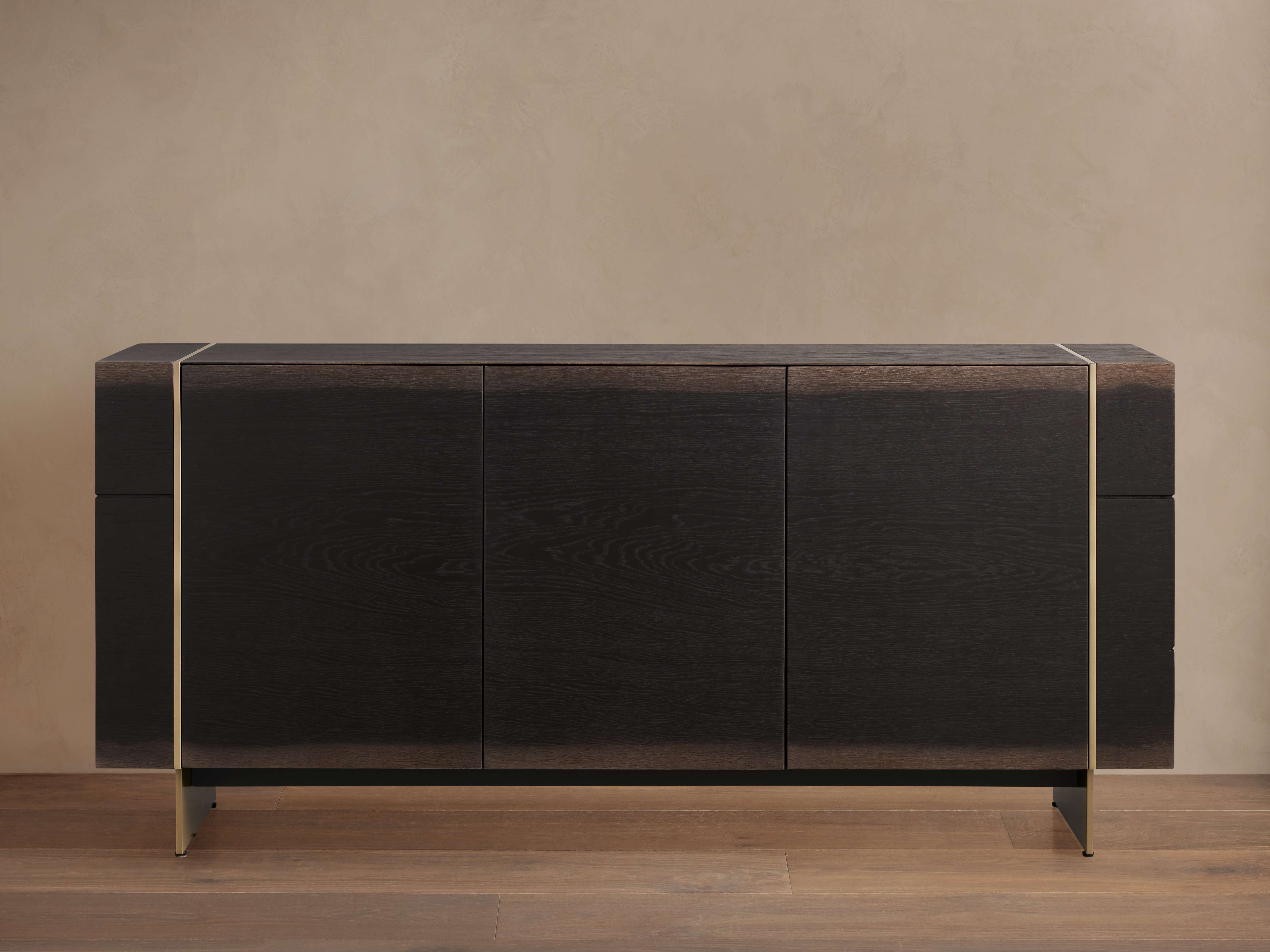 Mihaela Wood water-based process Sideboard Oak Buffet Storage Cabinet