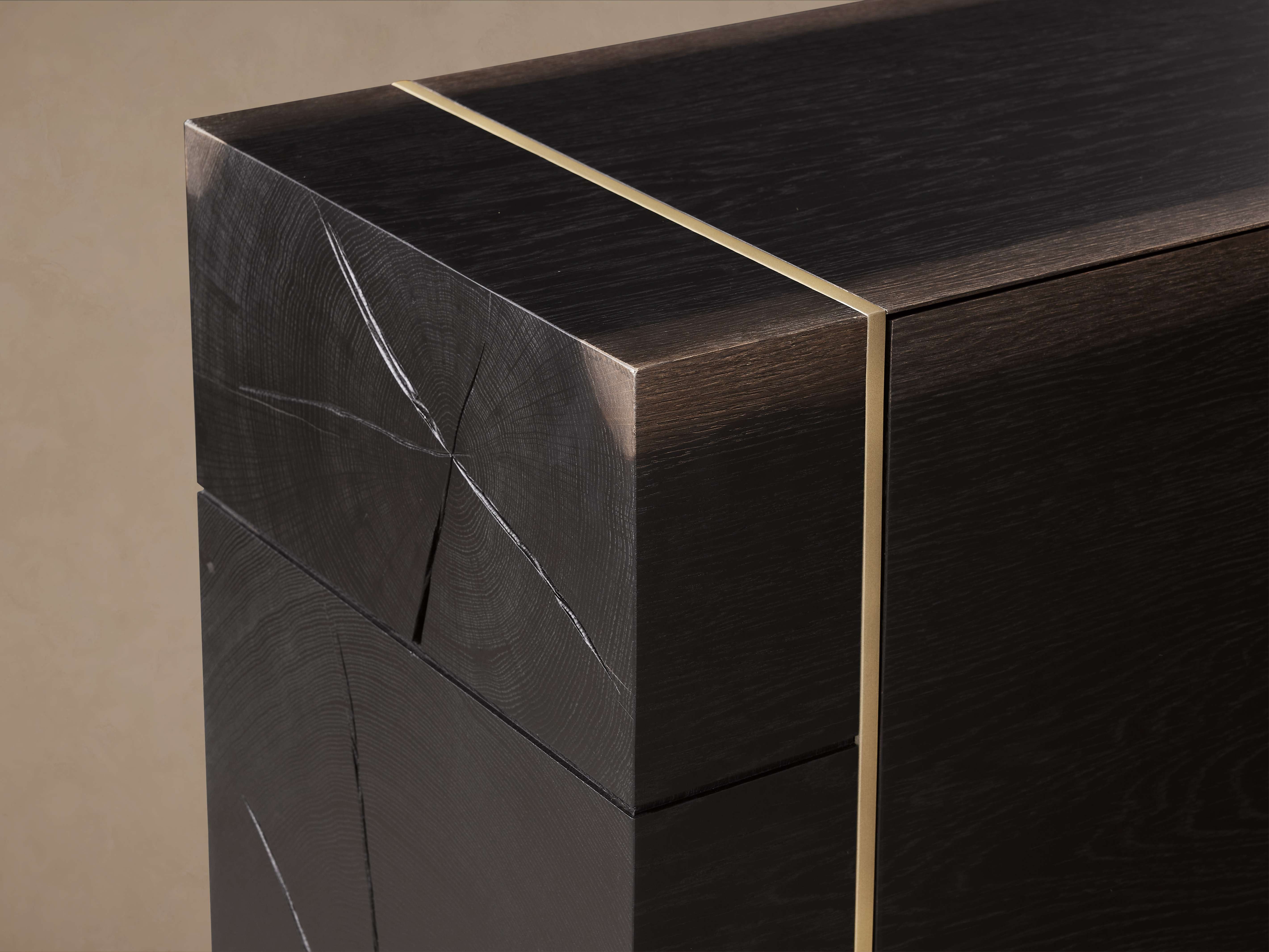 Mihaela Wood water-based process Sideboard Oak Buffet Storage Cabinet