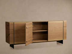 Mihaela Wood water-based process Sideboard Oak Buffet Storage Cabinet