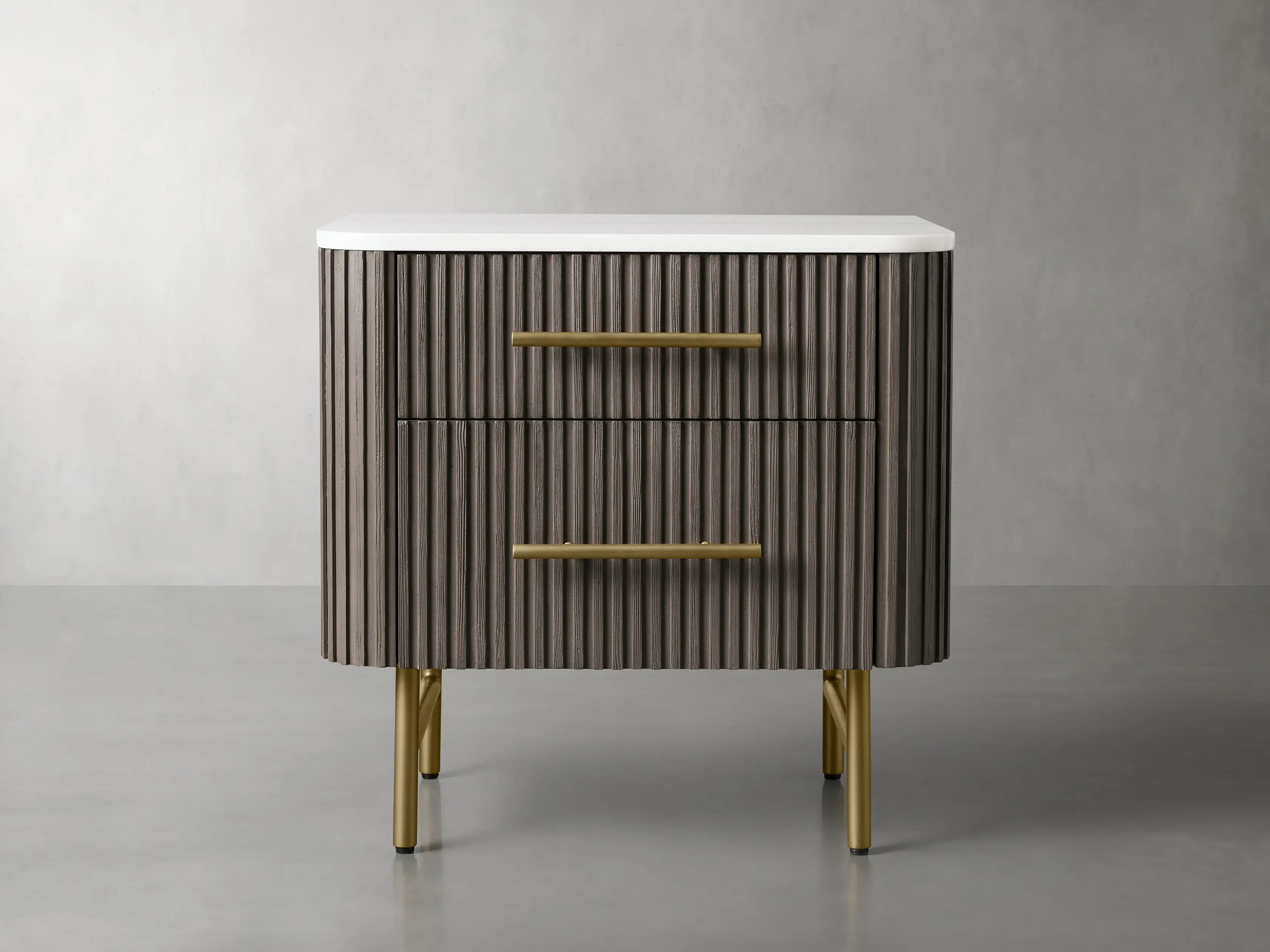 Finnley Closed Nightstand Solid Wood 2 Drawer Bedside Table with Modern Bedroom