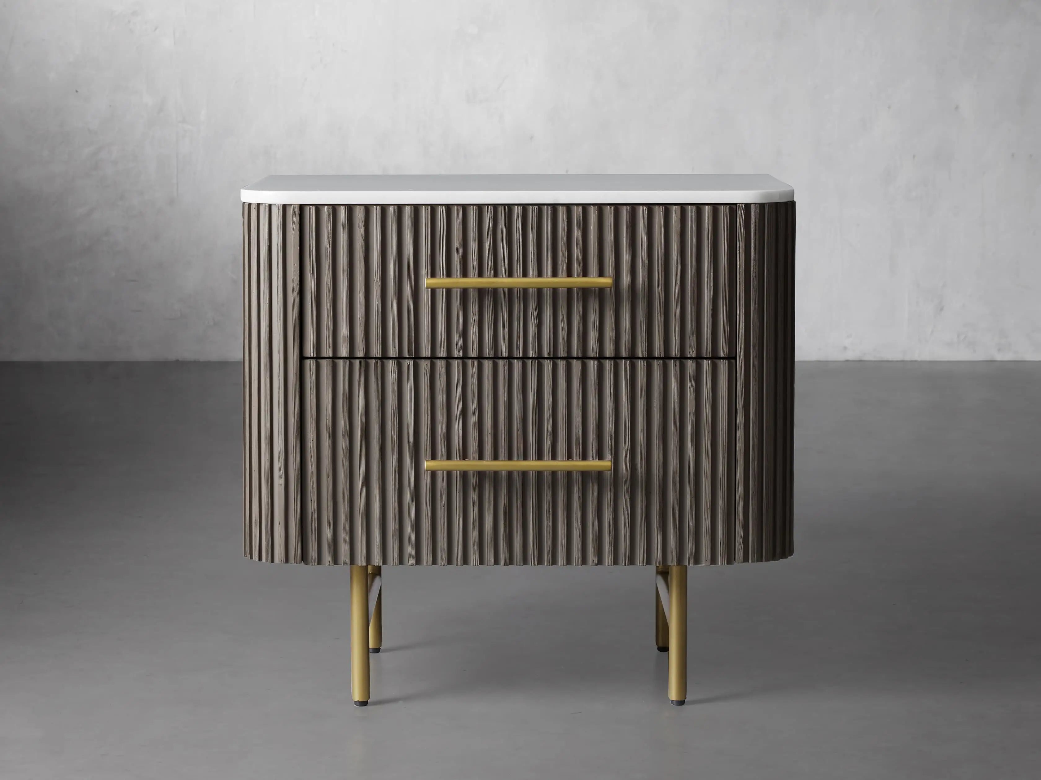 Finnley Closed Nightstand Solid Wood 2 Drawer Bedside Table with Modern Bedroom