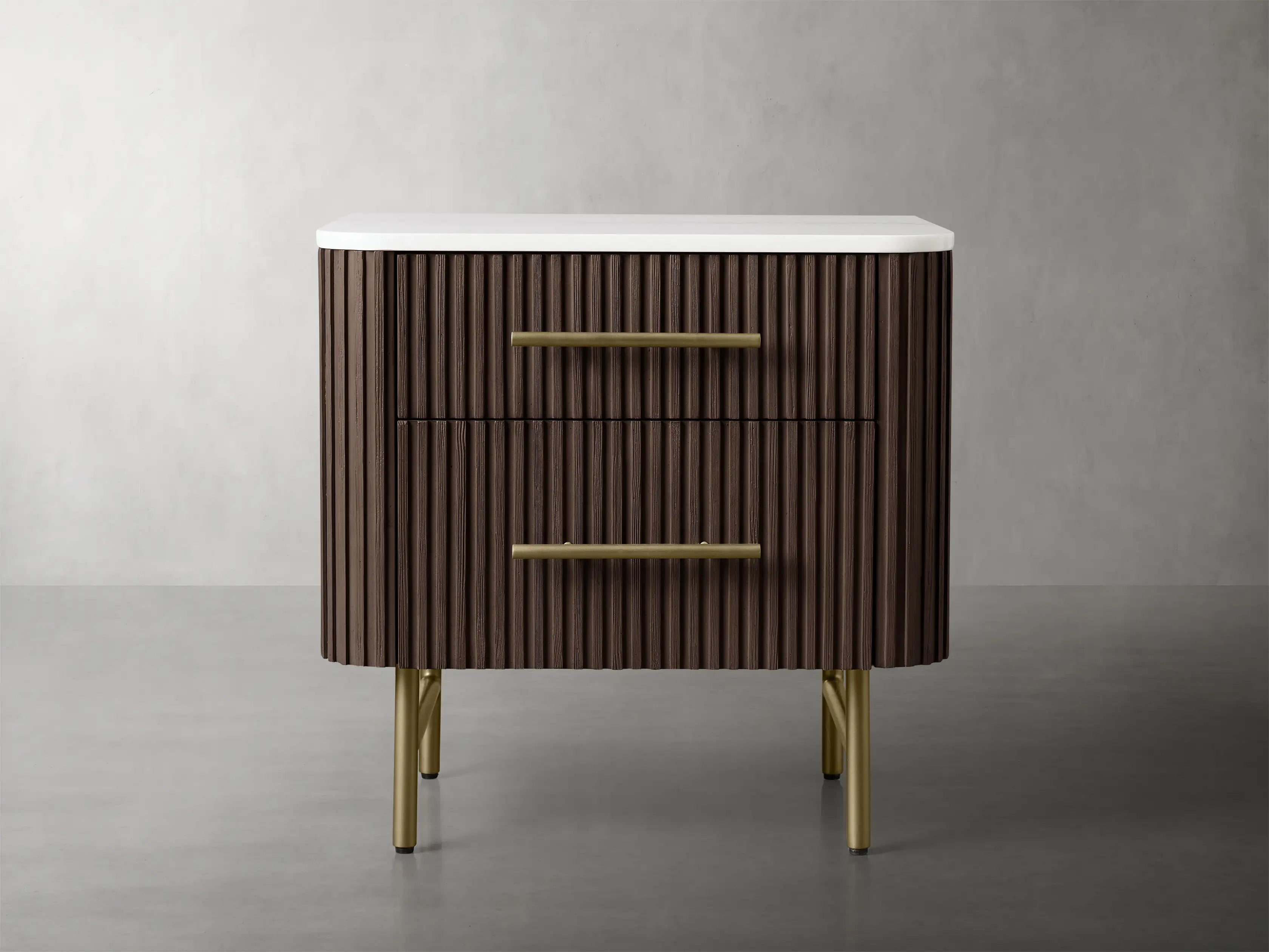 Finnley Closed Nightstand Solid Wood 2 Drawer Bedside Table with Modern Bedroom