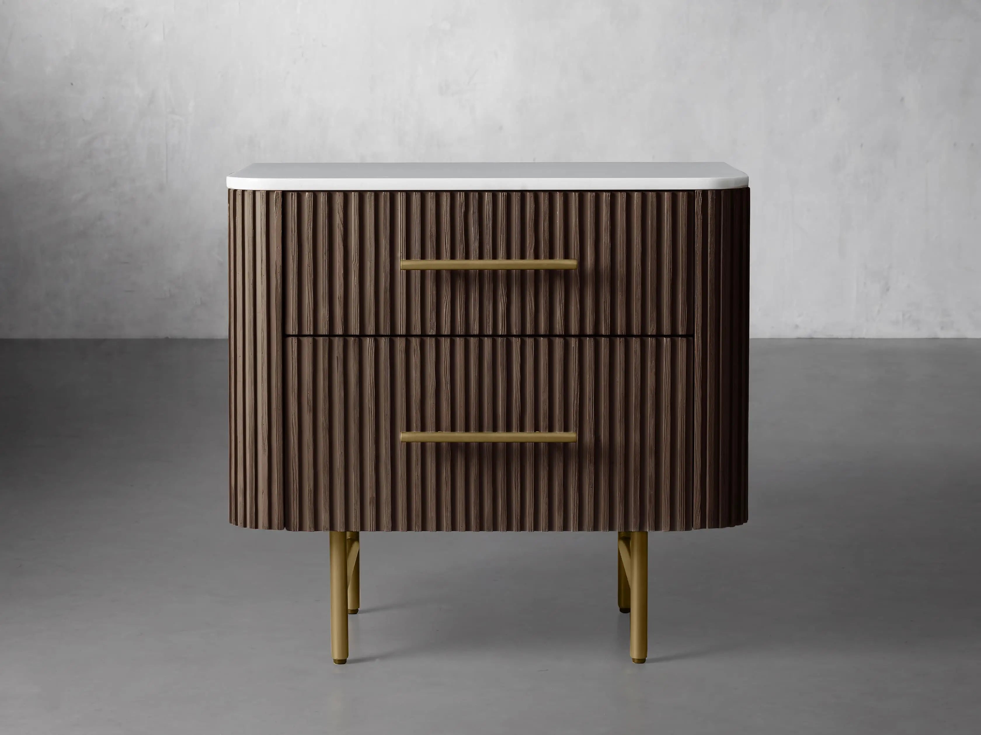 Finnley Closed Nightstand Solid Wood 2 Drawer Bedside Table with Modern Bedroom