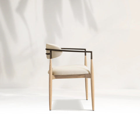 Arnod Fabric Dining Chair Mid-Century Modern Armchair