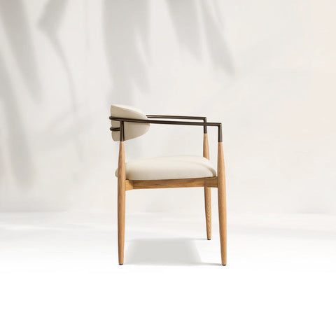 Arnod Fabric Dining Chair Mid-Century Modern Armchair