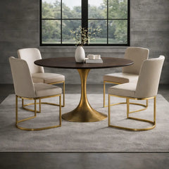 Bradley Curved Back Dining Chair with Upholstered Modern Steel Frame Living Room Chairs