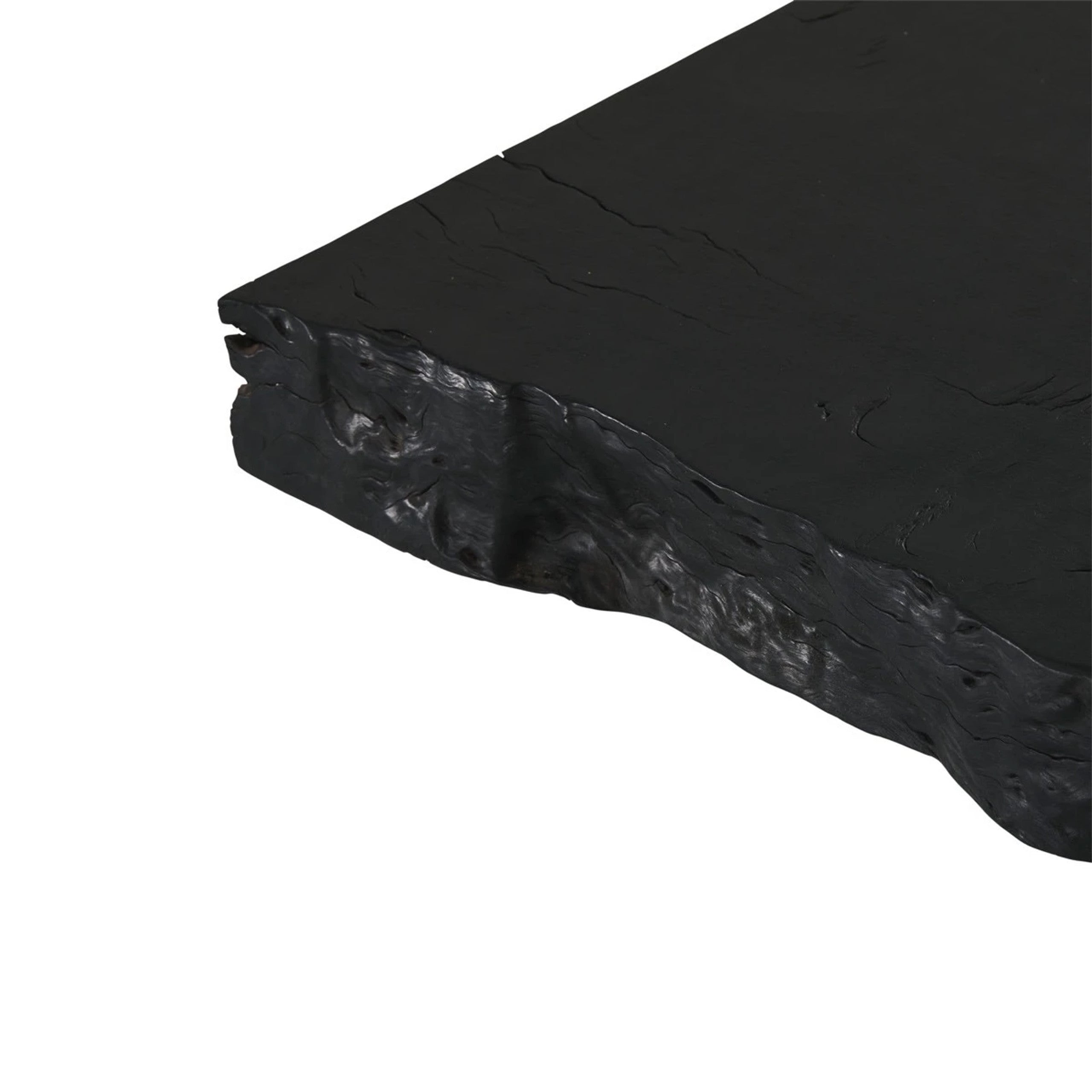 Nobu Wood Rectangular Coffee Table Sofa Center Tea Table Burnt Noir Finish