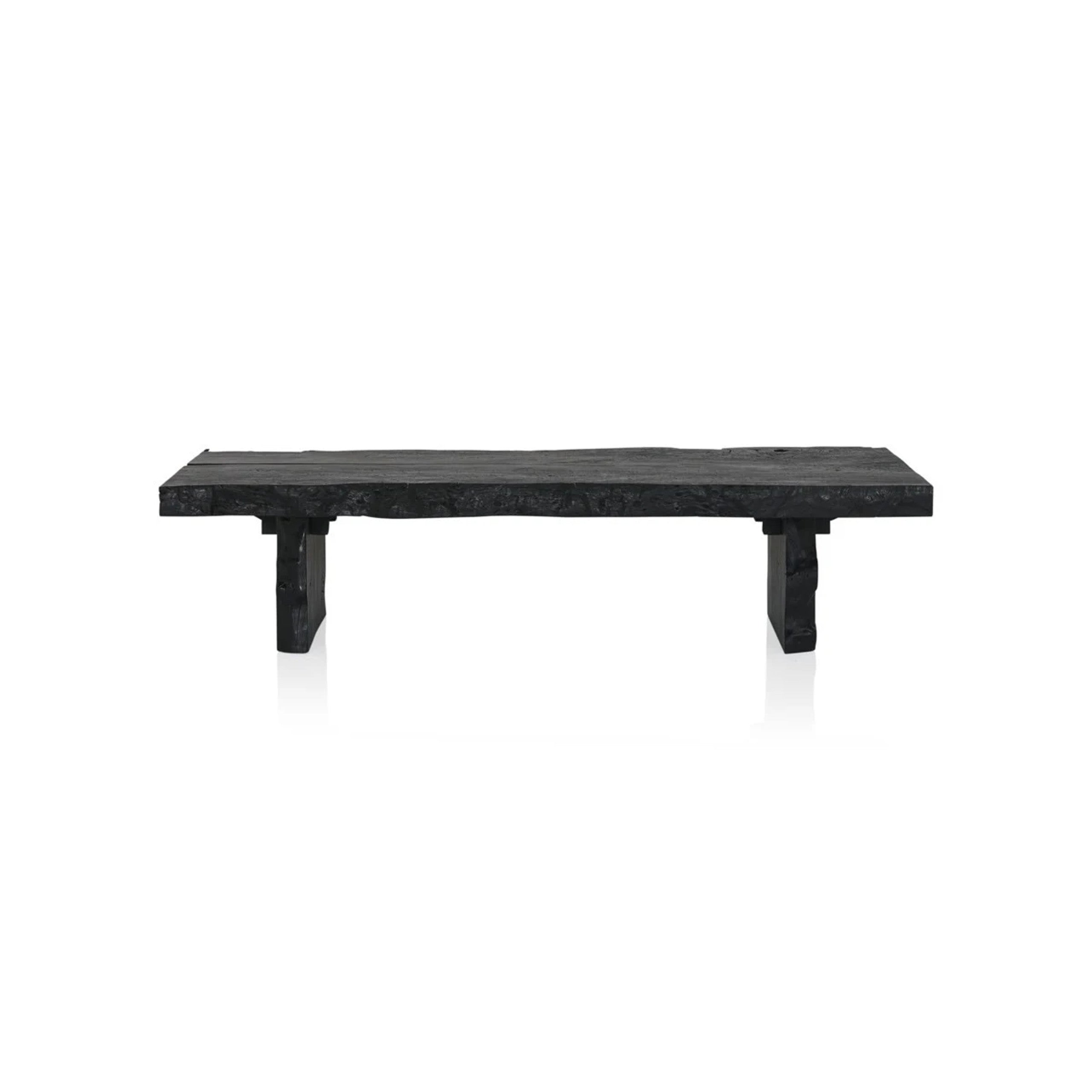 Nobu Wood Rectangular Coffee Table Sofa Center Tea Table Burnt Noir Finish