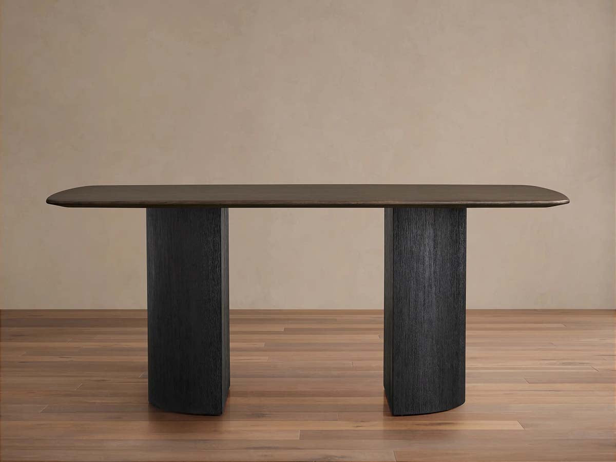 Saint Germain Rectangle Oak Top Dining Table with Wood Dauphine Base