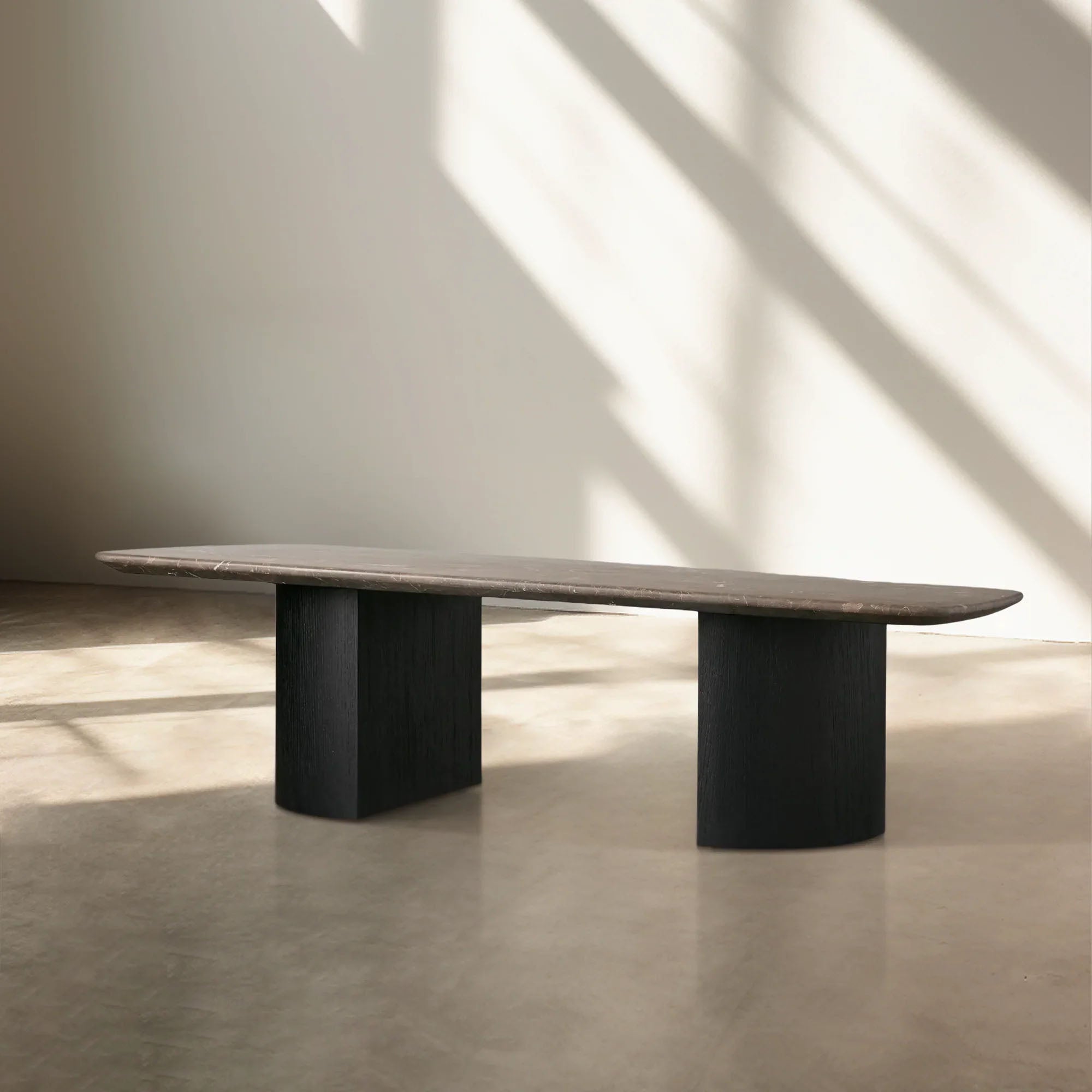 San Germani 72" Stone Coffee Table with Dauphine Metal Base