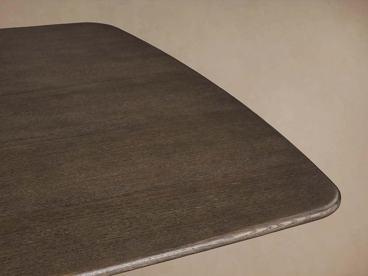 Saint Germain Rectangle Oak Top Dining Table with Wood Dauphine Base