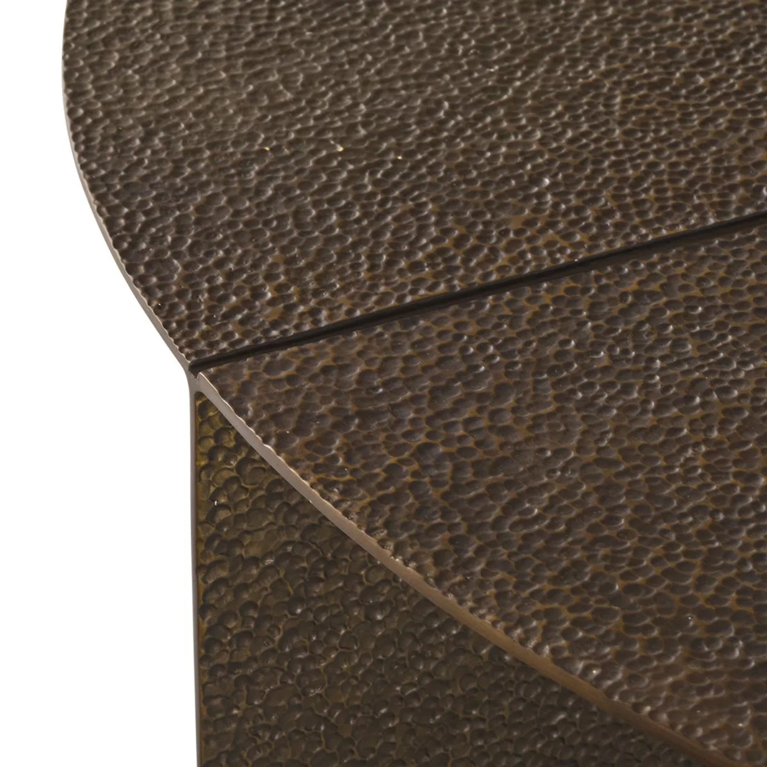 Bowie Hammered Cast Coffee Table Aluminum Sofa Center Tea Table in Antiqued Bronze