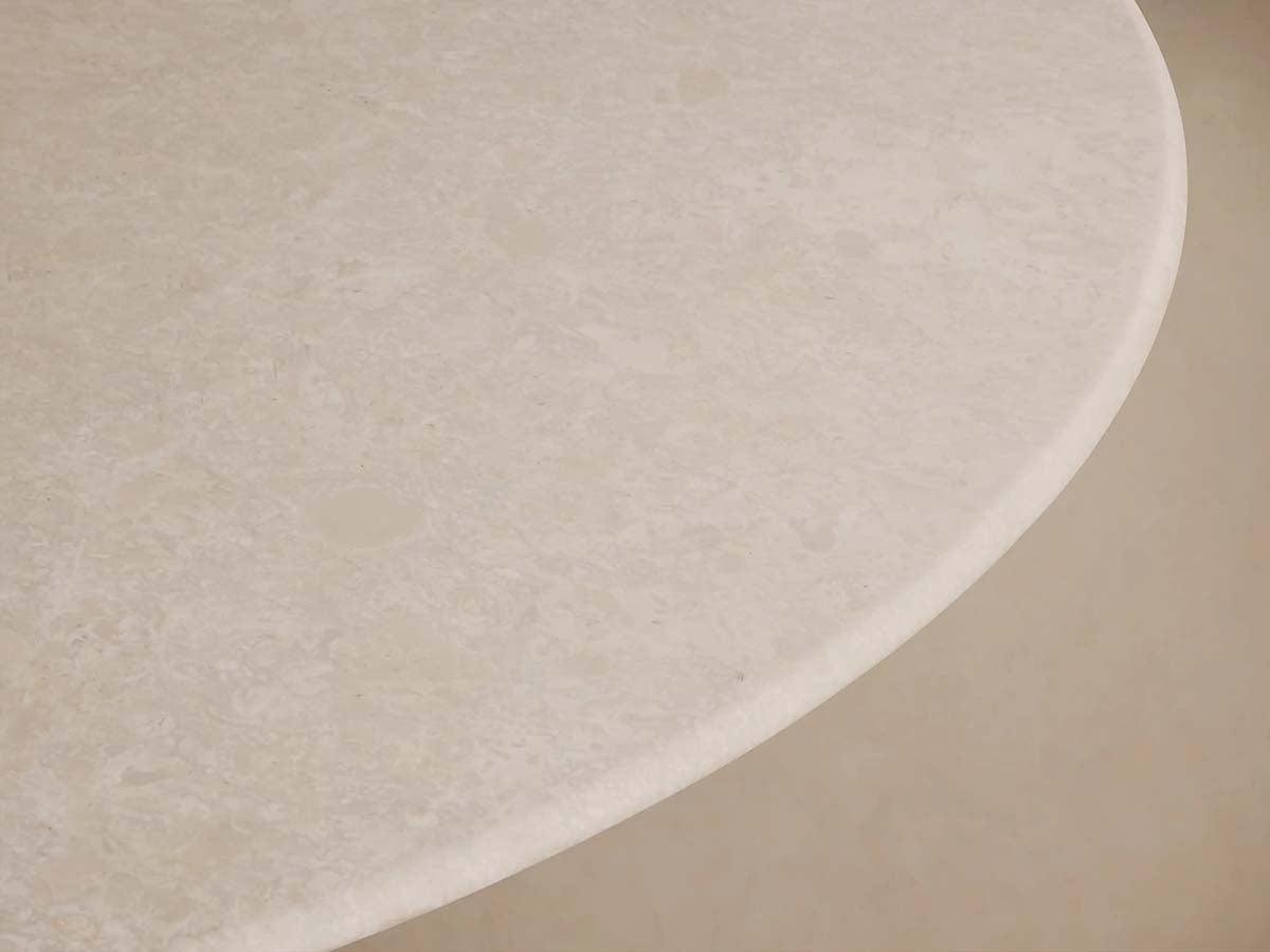 Saint Germain Carrara Marble Top Round Dining Table With Wood Rennes Base