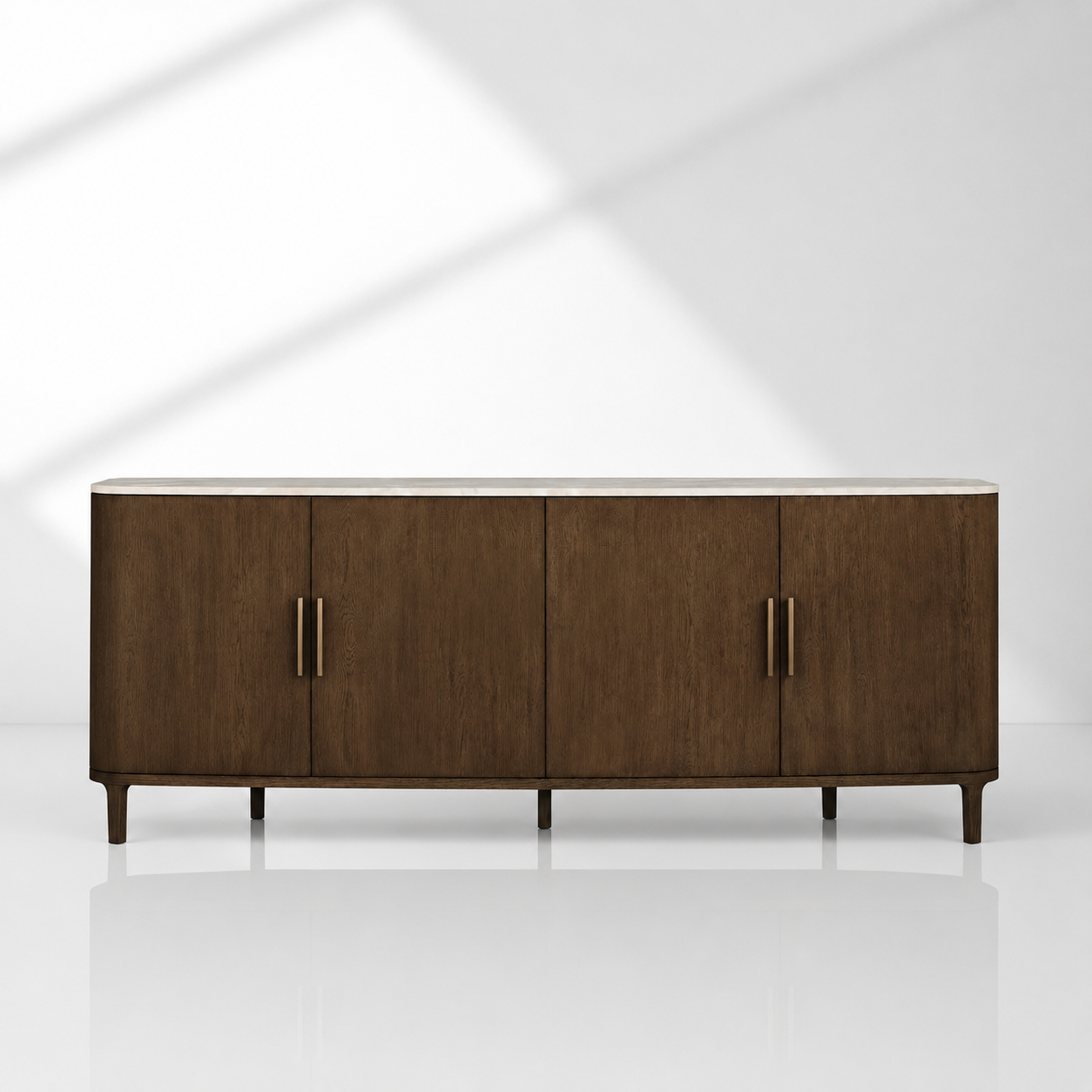 Danny Marble Top Sideboard Oak Wood Buffet Buffet Table Cabinet Country Entryways TV Cabinet