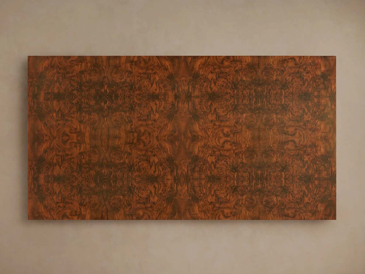 Cinzia Rectangle Burl Coffee Table Plinth-style Base Cocktail Table Wood Sofa Center Tea Table