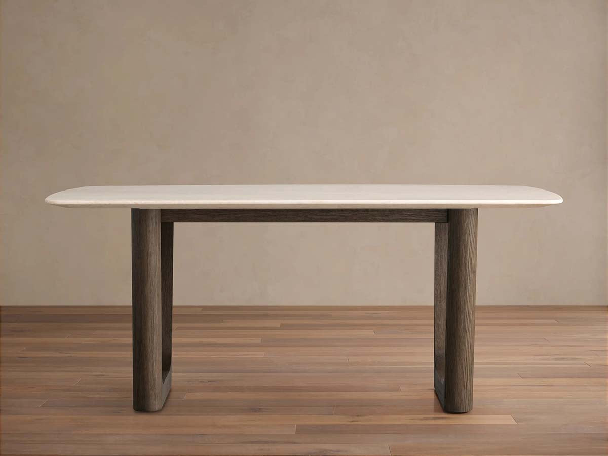 Saint Germain Marble Top Dining Table With Wood Rennes & metal Base
